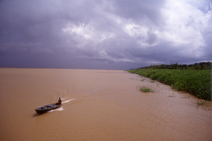 Le fleuve Amazone, qui draine le cinquime des eaux douces de la plante, doit sa couleur plus claire que celle de beaucoup de ses affluents  la prsence de limons charris depuis le cours suprieur, de sa source pruvienne  la frontire brsilienne.