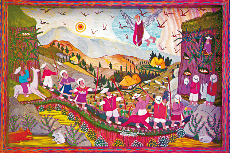 Tableau des peintres paysans de Tigua (Cotopaxi, quateur).