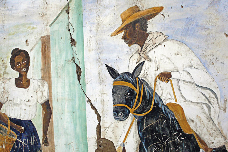 Peinture murale afro-pruvienne du village de Zaa (La Libertad, Prou).