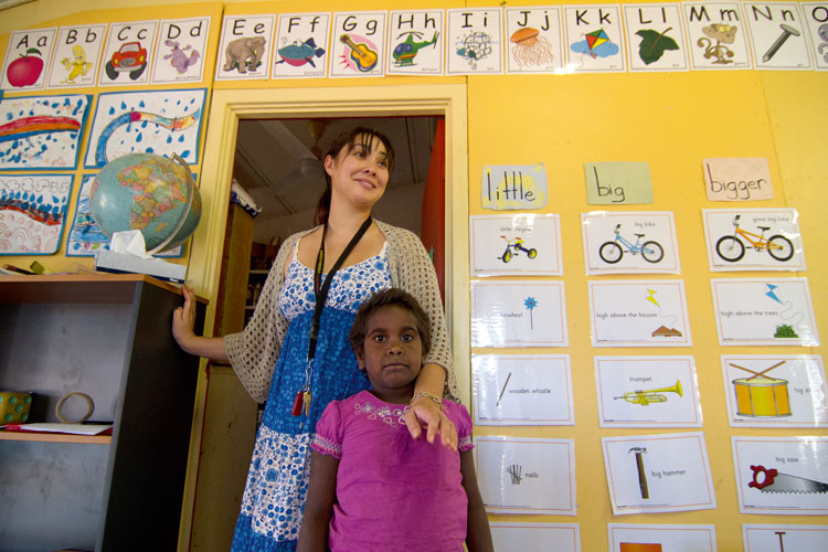 Dans la classe de maternelle de Warralong (Pilbara).