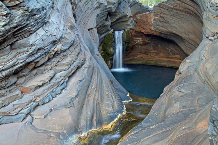 Dans les gorges Hammersley  parc national de Karijini (Pilbara).