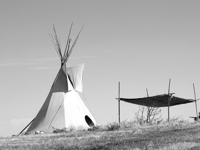 Le tipi des nomades chasseurs de bison.