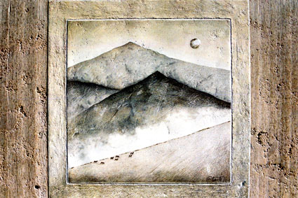 Petite aube. Technique mixte (gravure sur pierre et pigments).