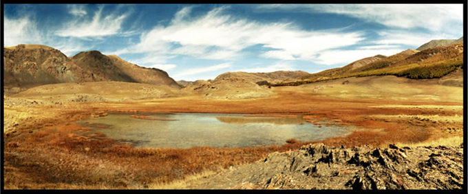 Steppe daltitude  proximit du col menant  la rpublique de Tuva.